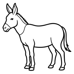 Elegant Donkey Outline