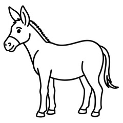 Elegant Donkey Outline