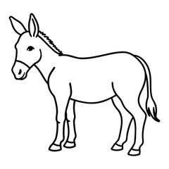 Elegant Donkey Outline