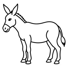 Elegant Donkey Outline