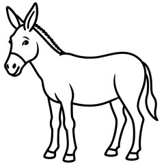 Elegant Donkey Outline