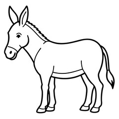 Elegant Donkey Outline