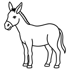 Elegant Donkey Outline