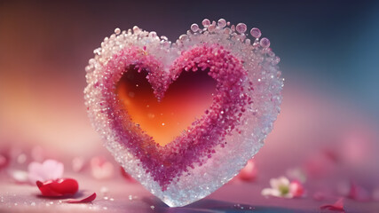 Fototapeta premium Heart shape for Love concept, Valentine's Day concepts. love symbol, concept for Valentine's Day, wedding etc. Heart elements for love concept design. AI generated image