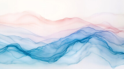 Abstract soft watercolor waves blending in pastel tones