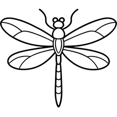 Elegant Dragonfly Outline