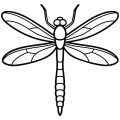 Elegant Dragonfly Outline