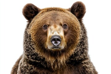 Fototapeta premium A close-up view of a brown bear's face, with its fur and whiskers visible