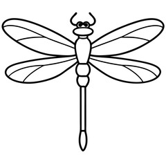 Elegant Dragonfly Outline