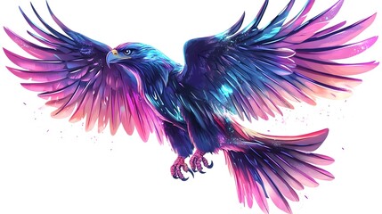 Obraz premium Magnificent Winged Creature in Vibrant Fantasy Colors