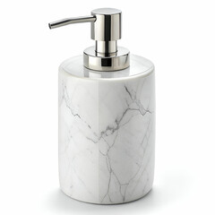 modern marble soap dispenser isolated on white