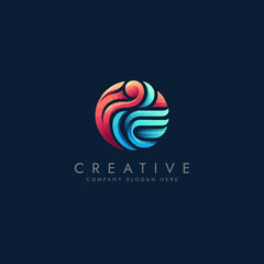 Abstract logo in gradient color style, colorful logo, Gradient monogram design, Gradient vector logo template  