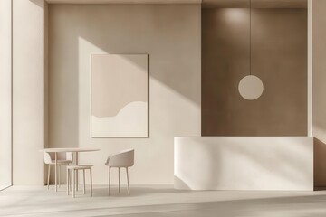 professional marketing materials display modern branding mockup corporate event setup muted color palette