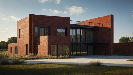 Modern red brick building