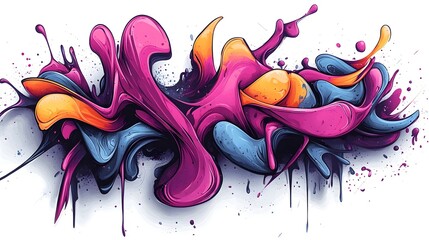 Fototapeta premium Vibrant Abstract Colorful Splash of Dynamic Liquid Shapes in Motion