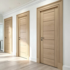 wooden doors in light style color for modern loft