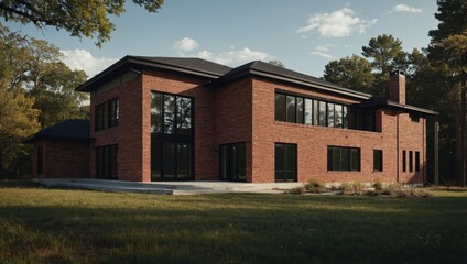 Obraz premium Modern red brick building