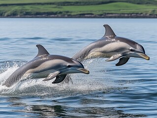 Fototapeta premium Sustainable marine reserve with realistic dolphin photography