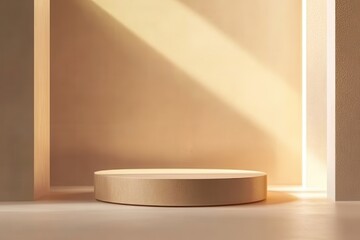 An Empty Pedestal Bathed in Warm Light, Inviting Imagination and Creativity