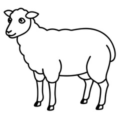 Fluffy Sheep Linework