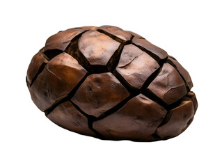 An intricately designed sculpture resembling an ancient artifact, showcasing detailed cracks and unique textures.