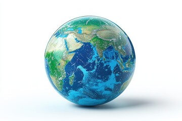 Fototapeta premium A realistic depiction of planet earth showing continents and oceans