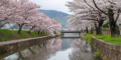 cherry blossom on the river