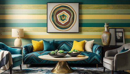 Chic Contemporary Living Room With Nature-Inspired Color Scheme