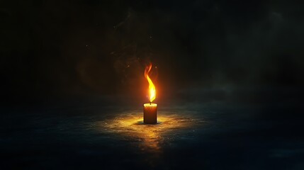 Fototapeta premium A spark igniting in a dark room, symbolizing a breakthrough in thinking.