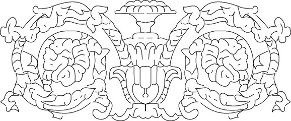 sketch vector illustration silhouette design ornament decoration Neoclassical Style Decor classic vintage european roman greek 