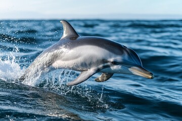 Fototapeta premium Exploring dolphins in pristine ocean on research expedition