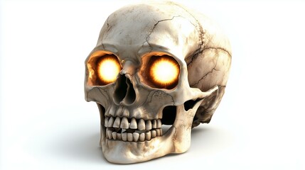 Obraz premium Skull with glowing eyes for spooky Halloween home decor
