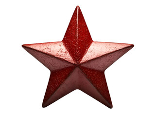 Obraz premium A striking red five-pointed star symbol rendered in a 3D design. Perfect for artistic and cultural representations.