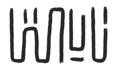 Abstract lines ornament. Freehand geometric grunge stroke elements set . Wavy black brush ink shapes. Tribal ethnic decor. Vector hand drawn illustration isolated on background.