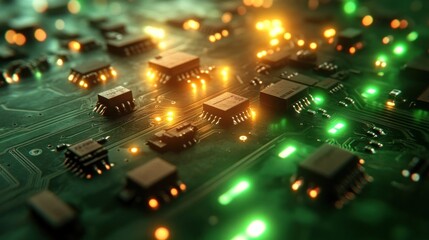 Naklejka premium Illuminated Circuit Board Technology