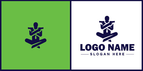 Self-Defense Class icon Martial arts training Personal protection course Combat skills workshop flat logo sign symbol editable vector