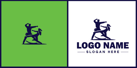 Self-Defense Class icon Martial arts training Personal protection course Combat skills workshop flat logo sign symbol editable vector