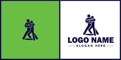 Self-Defense Class icon Martial arts training Personal protection course Combat skills workshop flat logo sign symbol editable vector