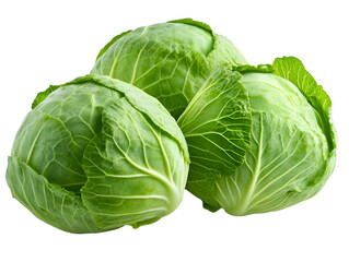Obraz premium Fresh green cabbages stacked together, showcasing their vibrant color and texture, ideal for healthy meal recipes.