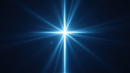 Radiant cross set against a dark background with star-like rays emanating from it.