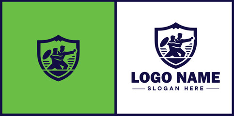 Fototapeta premium Self-Defense Class icon Martial arts training Personal protection course Combat skills workshop flat logo sign symbol editable vector