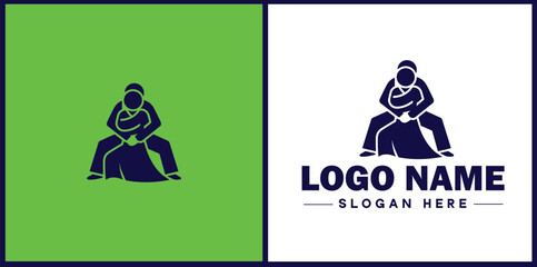 Self-Defense Class icon Martial arts training Personal protection course Combat skills workshop flat logo sign symbol editable vector