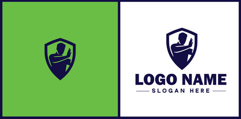 Self-Defense Class icon Martial arts training Personal protection course Combat skills workshop flat logo sign symbol editable vector