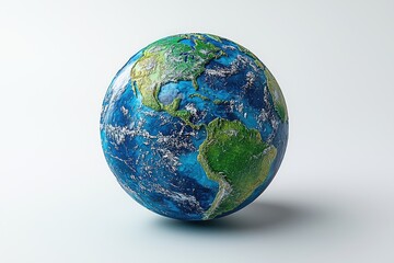 Fototapeta premium A Colorful Globe Depicting Planet Earth Surrounded by White Space