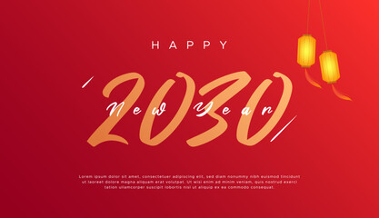 2030 text. New year 2030 minimalist. Happy new year. design template for new year celebration. 2030 calendar. Year 2030 celebration greeting background template