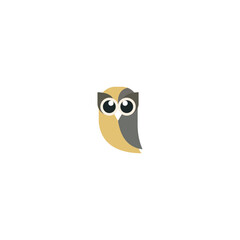 Unique owl logo with minimalist shapes and colors