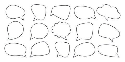 Set of comic style speech bubbles outlines, vector illustration © Andy Illustrator