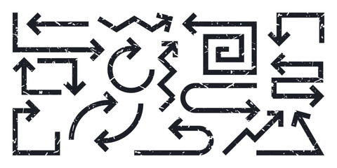 Set of geometric arrows, vector illustration on white background