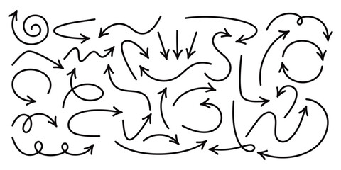 Set of hand drawn arrows