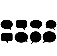 Speech bubbles  white background, vector illustration